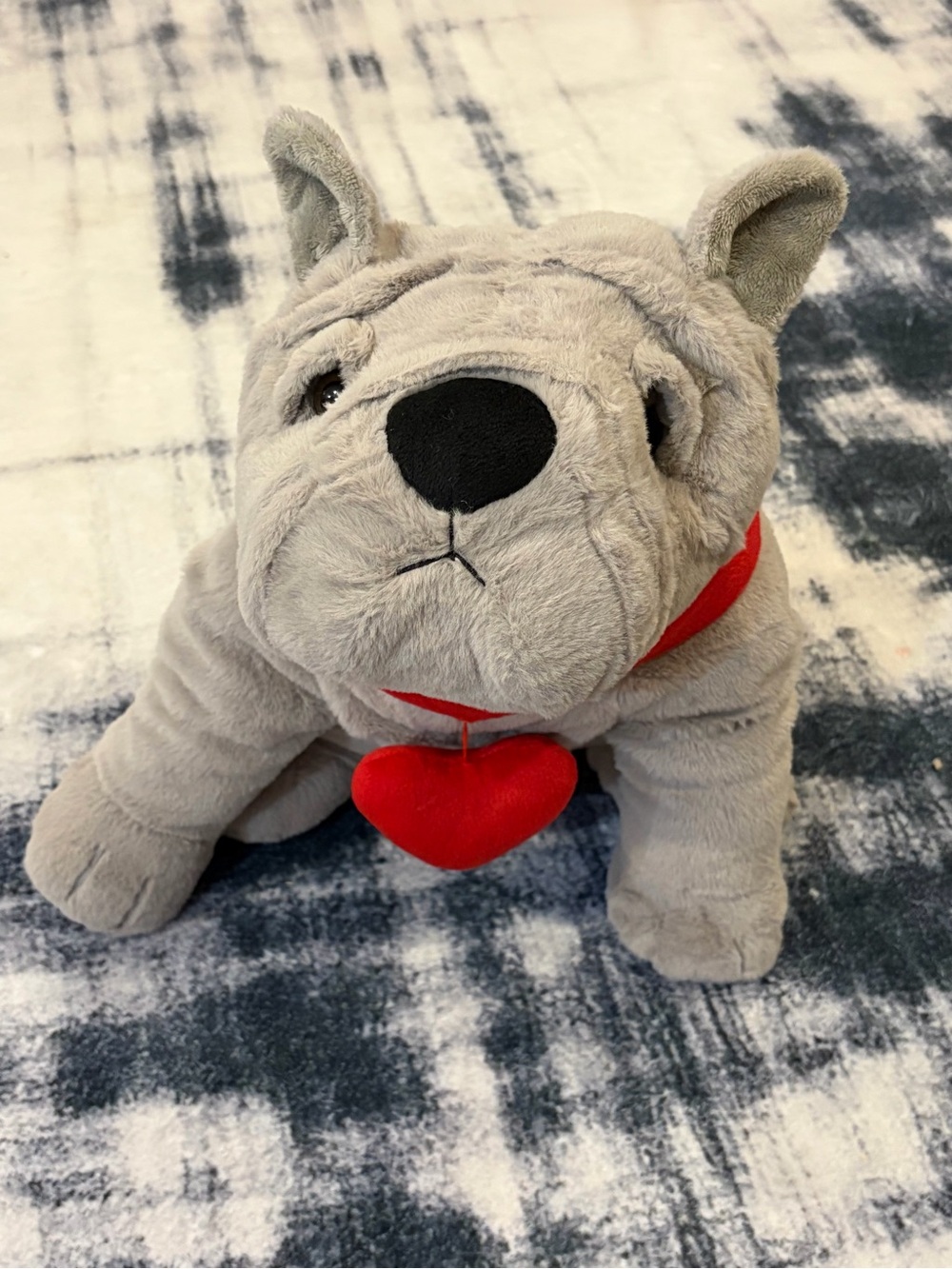 Dan Dee Bulldog Plush Stuffed Animal Gray Dog 11” Pre Owned Smoke Free Home